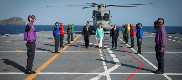 François Hollande - Angela Merkel - Matteo Renzi - Sputnik Türkiye