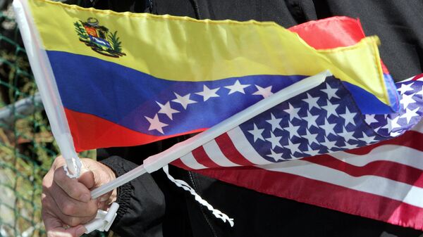 Flags of Venezuela and the USA - Sputnik Türkiye