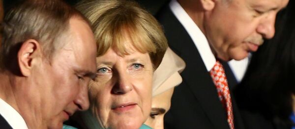 Vladimir Putin - Angela Merkel - Recep Tayyip Erdoğan - Sputnik Türkiye