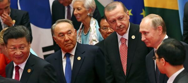 Şi Cinping - Nursultan Nazarbayev - Recep Tayyip Erdoğan - Vladimir Putin - Sputnik Türkiye
