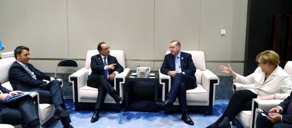Recep Tayyip Erdoğan - Fransa Cumhurbaşkanı François Hollande - Almanya Başbakanı Angela Merkel - İtalya Başbakanı Matteo Renzi - Sputnik Türkiye