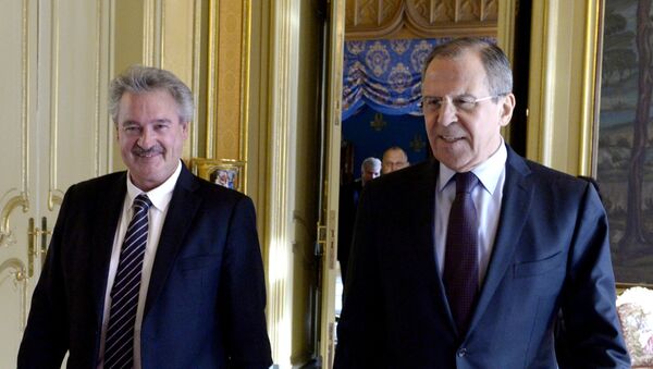 Russian Foreign Minister Sergei Lavrov, right, and his Luxemburg's counterpart Jean Asselborn during a meeting in Moscow. File photo - Sputnik Türkiye