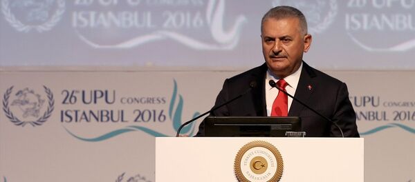 Başbakan Binali Yıldırım, Bomonti Hilton Otel'de düzenlenen 26. Dünya Posta Birliği Kongresi'ne katılarak bir konuşma yaptı. - Sputnik Türkiye