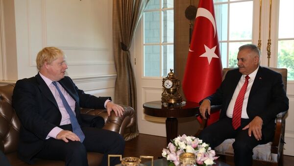 Başbakan Binali Yıldırım, İngiltere Dışişleri Bakanı Boris Johnson'ı Çankaya Köşkü'nde kabul etti. - Sputnik Türkiye
