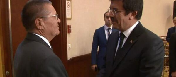 Ekonomi Bakanı Nihat Zeybekci, Rusya Ekonomi Bakanı Aleksey Ulyukayev ile iki ülkenin ekonomi bürokratları Conrad Otel'de heyetler arası görüşme gerçekleştirdi. - Sputnik Türkiye