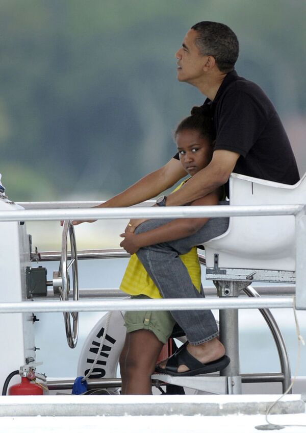 ABD Başkanı Barack Obama tekne gezintisinde. - Sputnik Türkiye
