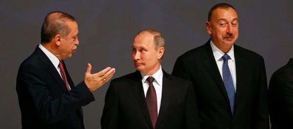 Recep Tayyip Erdoğan - Vladimir Putin - İlham Aliyev - Sputnik Türkiye