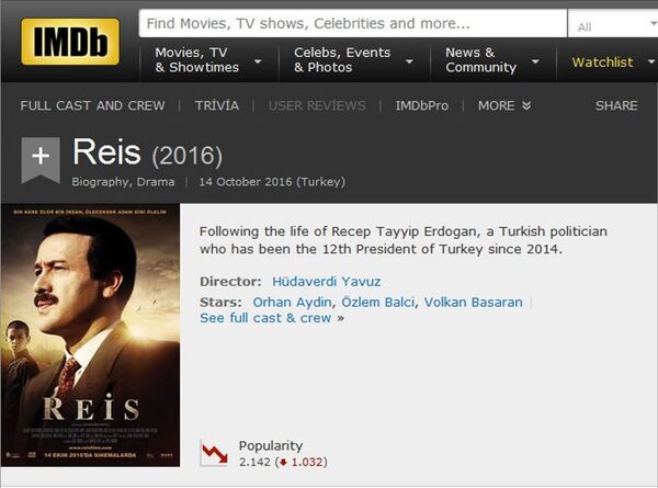 IMDb, Cumhurbaşkanı Erdoğan için kullandığı 'diktatör' ifadesini daha sonra 'politikacı' olarak değiştirdi. - Sputnik Türkiye