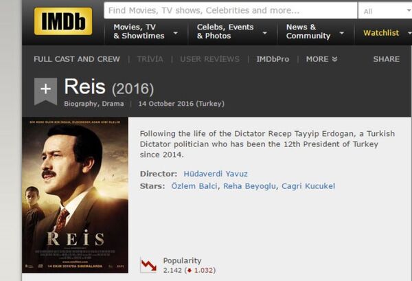 IMDb, Cumhurbaşkanı Erdoğan için 'diktatör' ifadesini kullandı. - Sputnik Türkiye