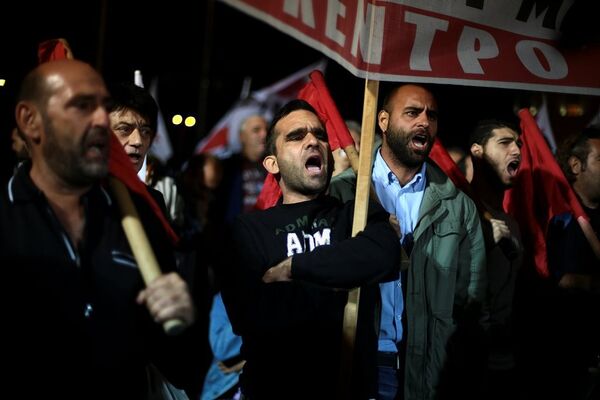 Yunanistan hükümet protestosu - Sputnik Türkiye
