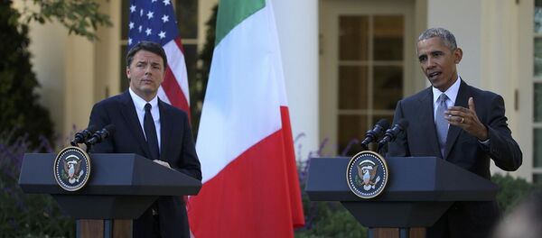 Barack Obama ve Matteo Renzi, ortak basın toplantısında konuştu. Barack Obama ve Matteo Renzi, ortak basın toplantısında konuştu. - Sputnik Türkiye
