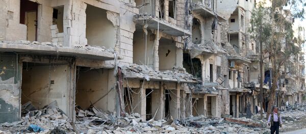 Halep'te harap olmuş binalar Halep'te harap olmuş binalar - Sputnik Türkiye
