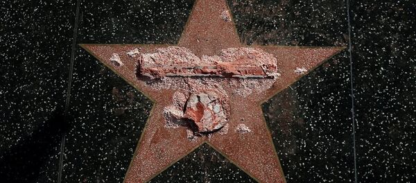 Donald Trump'ın Şöhretler Kaldırımı'ndaki yıldızına saldırı - Sputnik Türkiye