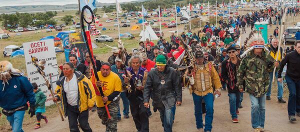 Kuzey Dakota'daki boru hattı protestoları - Sputnik Türkiye