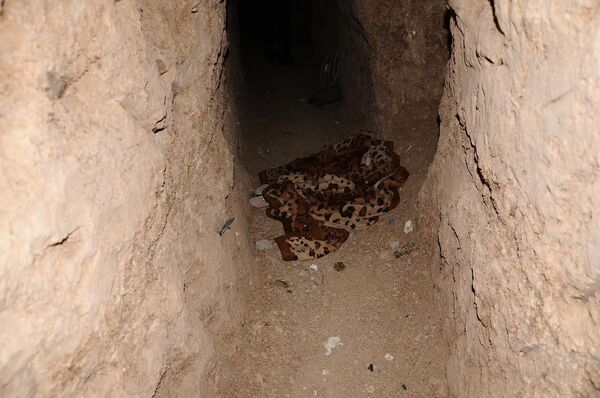 Militanlar gerektiğinde tünelin içinde yaşamak için yaşam malzemeleri istif etmiş. - Sputnik Türkiye