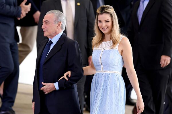 Brezilya Devlet Başkanı Michel Temer ve eşi Marcella. - Sputnik Türkiye