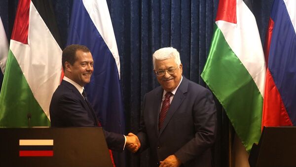 Filistin Devlet Başkanı Mahmud Abbas ve Rusya Başbakanı Dmitriy Medvedev - Sputnik Türkiye