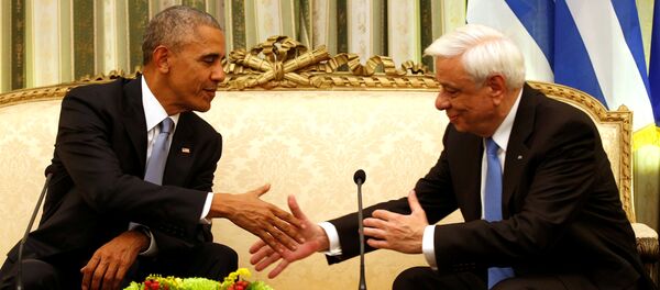 ABD Başkanı Barack Obama ve Yunanistan Cumhurbaşkanı Prokopis Pavlopulos - Sputnik Türkiye