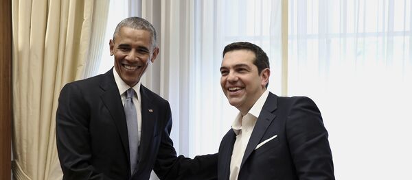 ABD Başkanı Barack Obama ile Yunanistan Başbakanı Aleksis Çipras buluştu. ABD Başkanı Barack Obama ile Yunanistan Başbakanı Aleksis Çipras buluştu. - Sputnik Türkiye