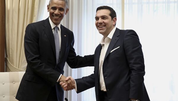 ABD Başkanı Barack Obama ile Yunanistan Başbakanı Aleksis Çipras buluştu. - Sputnik Türkiye