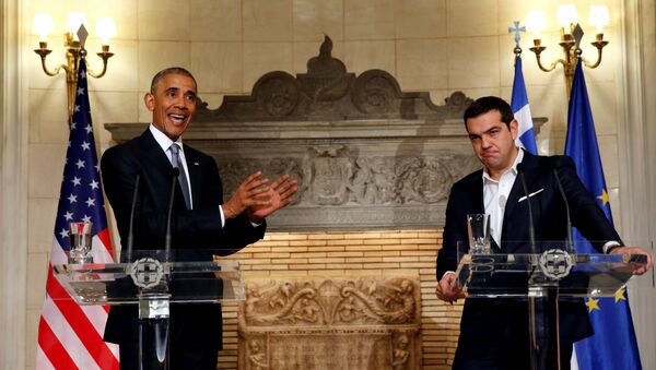 ABD Başkanı Barack Obama- Yunanistan Başbakanı Aleksis Çipras - Sputnik Türkiye