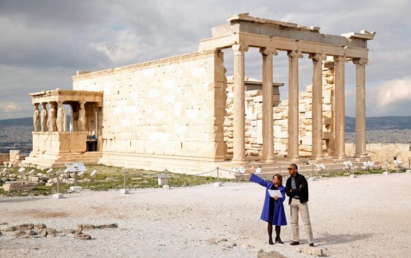 Banou, Obama'ya Akropolis gezisinde rehberlik etti. - Sputnik Türkiye