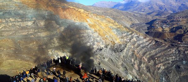 Siirt Şirvan'da özel bir bakır maden ocağında heyelan meydana geldi. Siirt Şirvan'da özel bir bakır maden ocağında heyelan meydana geldi. - Sputnik Türkiye