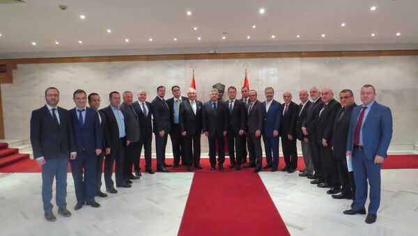 Rus-Türk İşadamları Birliği (RTİB) yönetim kurulu üyeleri ve üye işadamları, Türkiye’nin yeni Moskova Büyükelçisi olarak atanan Hüseyin Diriöz’ü ziyaret etti. - Sputnik Türkiye