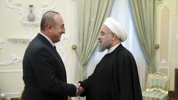 Çavuşoğlu İran Cumhurbaşkanı Ruhani ile bir araya geldi - Sputnik Türkiye