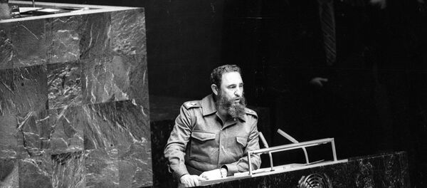 Fidel Castro, 1979'da Birleşmiş Milletler'e hitap ederken - Sputnik Türkiye