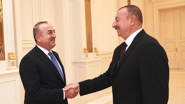 Mevlüt Çavuşoğlu - İlham Aliyev - Sputnik Türkiye