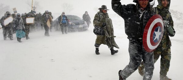Kuzey Dakota'daki boru hattı eylemcileri - Sputnik Türkiye