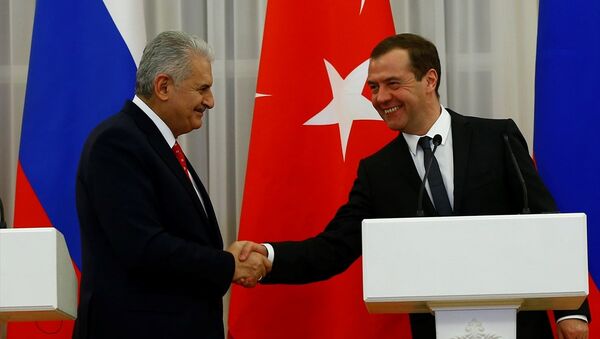 Başbakan Binali Yıldırım ile Rus mevkidaşı Dmitriy Medvedev - Sputnik Türkiye