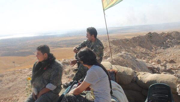 Rakka'nın IŞİD'in elinden alınması için savaşan DSG'ye bağlı YPG savaşçıları - Sputnik Türkiye