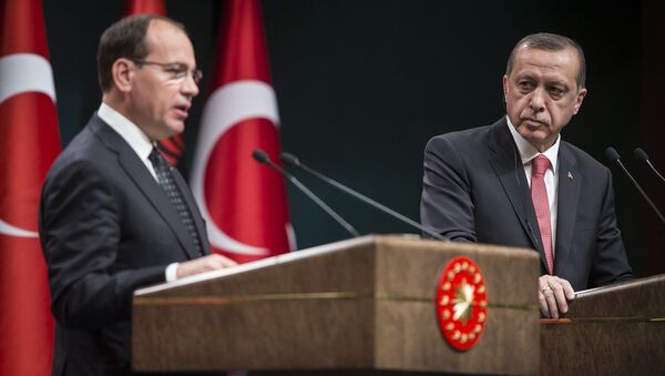 Cumhurbaşkanı Recep Tayyip Erdoğan, Külliye'de Arnavutluk Cumhurbaşkanı Bujar Nishani ile ortak basın toplantısı düzenledi. - Sputnik Türkiye