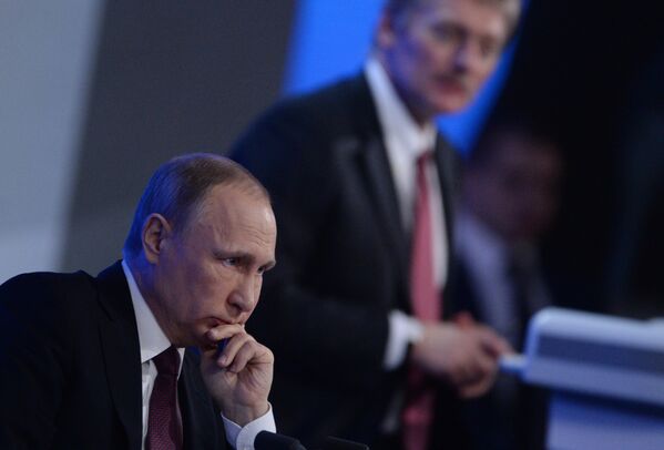 President Vladimir Putin during his twelfth annual news conference at Moscow's World Trade Center in Krasnaya Presnya - Sputnik Türkiye