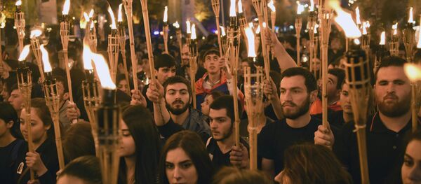 Ermenistan'ın başkenti Erivan'da 1915 Olayları'nın yıl dönümünde yürüyüş - Sputnik Türkiye