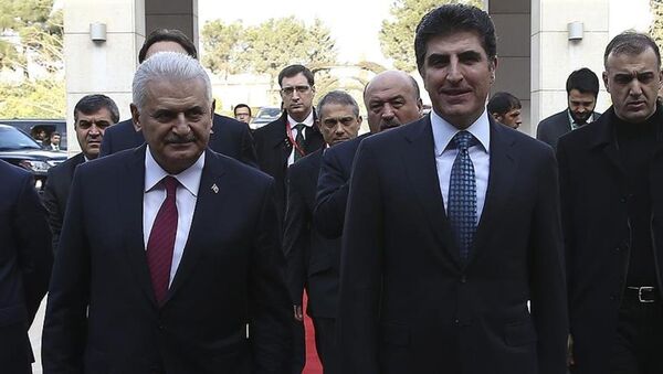 Başbakan Binali Yıldırım- IKBY Başbakanı Neçirvan Barzani - Sputnik Türkiye