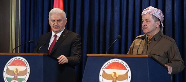 Başbakan Binali Yıldırım- Irak Kürt Bölgesel Yönetimi Başkanı (IKBY) Mesud Barzani - Sputnik Türkiye