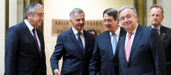 Mustafa Akıncı - Nikos Anastasiadis - Antonio Guterres - Didier Burkhalter - Sputnik Türkiye