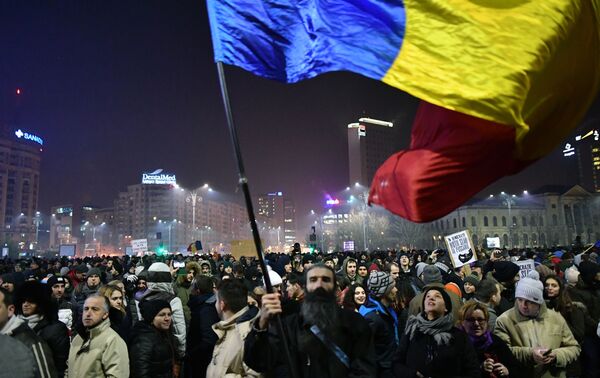 Romanya'da protesto eylemleri - Sputnik Türkiye