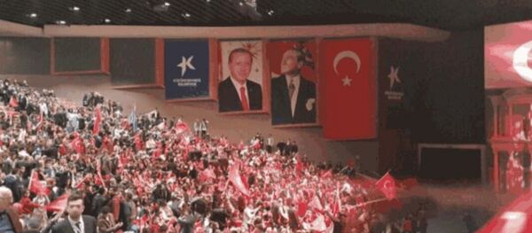 MHP'nin etkinliğinde Erdoğan posteri - Sputnik Türkiye