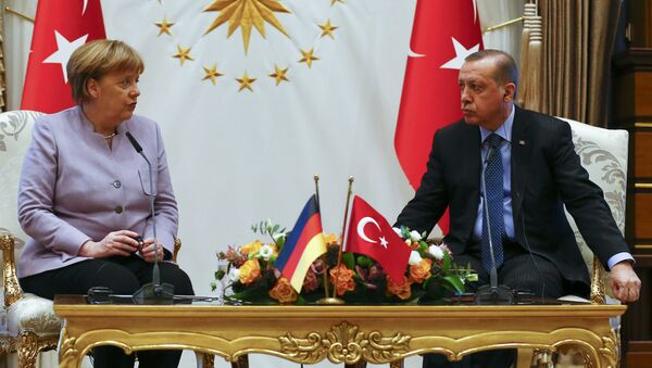 Cumhurbaşkanı Recep Tayyip Erdoğan- Almanya Başbakanı Angela Merkel - Sputnik Türkiye