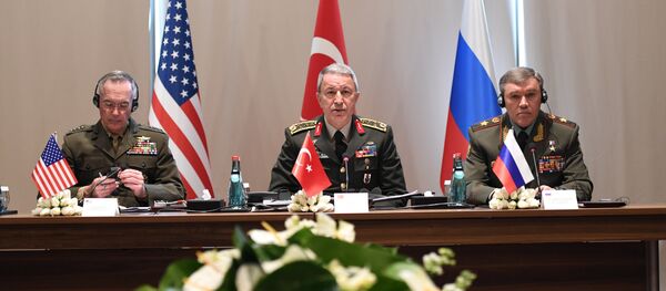 Hulusi Akar - Valeriy Gerasimov - Joseph Dunford - Sputnik Türkiye