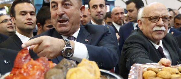 Çavuşoğlu ile Kültür ve Turizm Bakanı Nabi Avcı, Berlin'deki turizm fuarında Türk yemeklerini tanıttı. - Sputnik Türkiye
