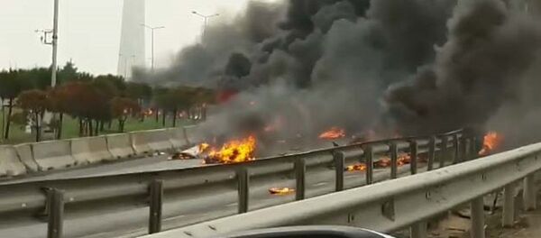 Büyükçekmece'de düşen helikopter Büyükçekmece'de düşen helikopter - Sputnik Türkiye