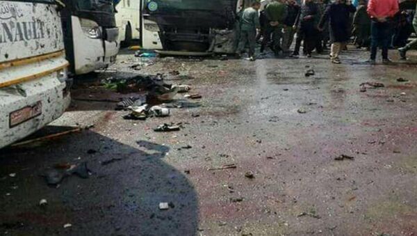 Suriye devlet haber ajansı SANA, Şam'daki olay yerine dair fotoğraf paylaştı - Sputnik Türkiye