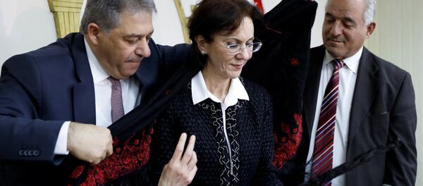 Filistin'in Lübnan Büyükelçisi Eşref Dabbur ve Rima Halef - Sputnik Türkiye