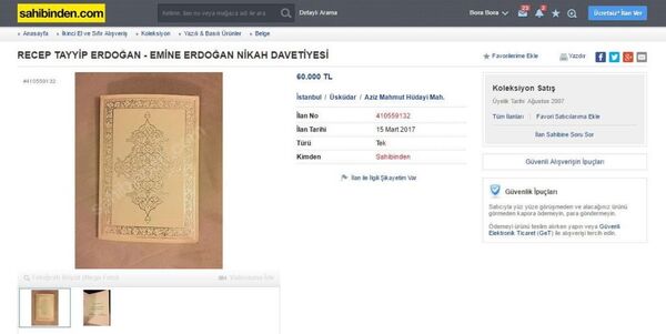 Cumhurbaşkanı Recep Tayyip Erdoğan ve eşi Emine Erdoğan’ın nikah davetiyesi  - Sputnik Türkiye