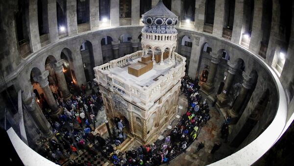 Hz. İsa'nın Kudüs'teki Kutsal Kabir Kilisesi'ndeki mezarı - Sputnik Türkiye